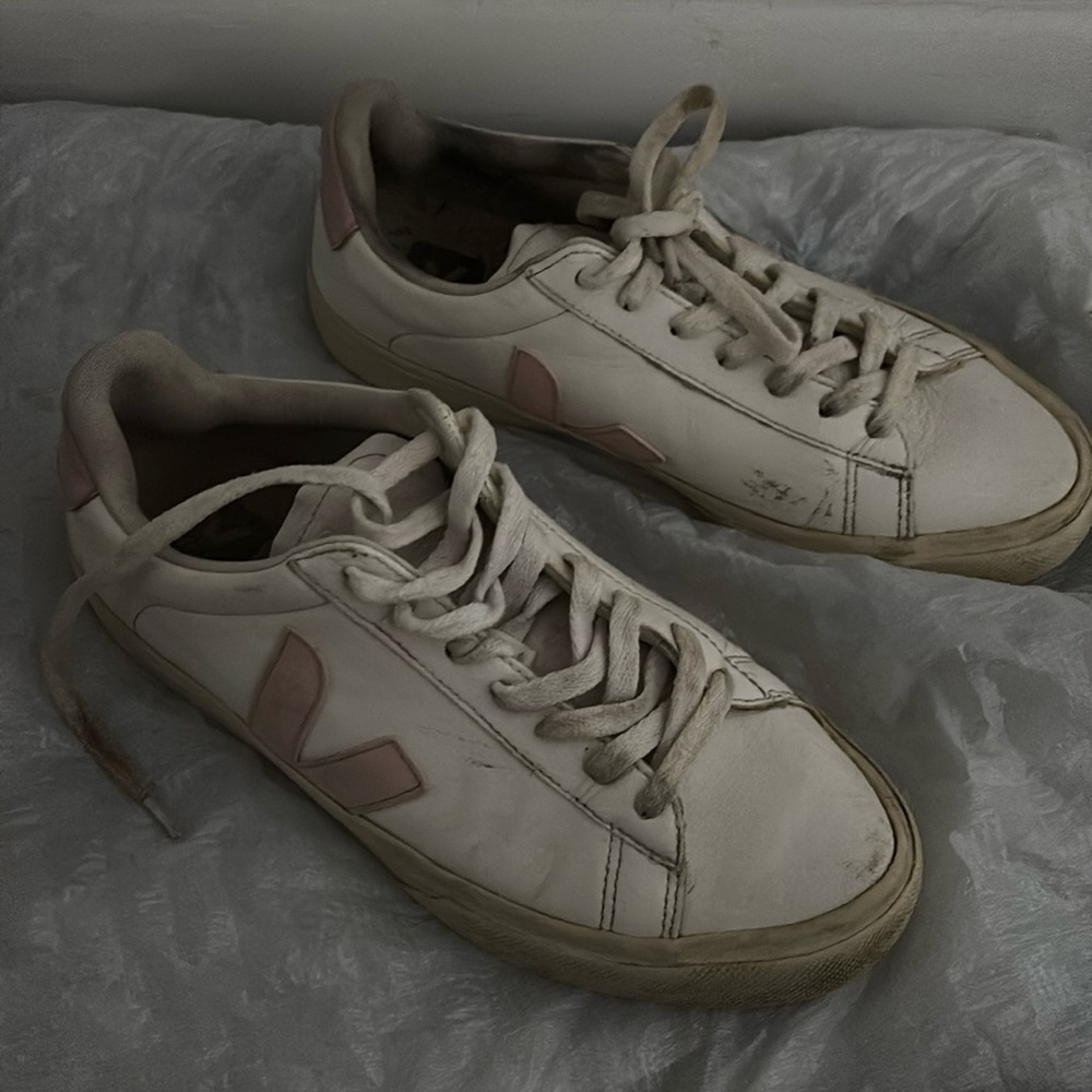 Veja White and Pink Sneakers size 40 used women’s 9